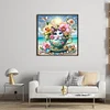 【Limited Stock Sale】Cat In A Teacup-14CT Stamped Cross Stitch 40*40cm/15.75*15.75in