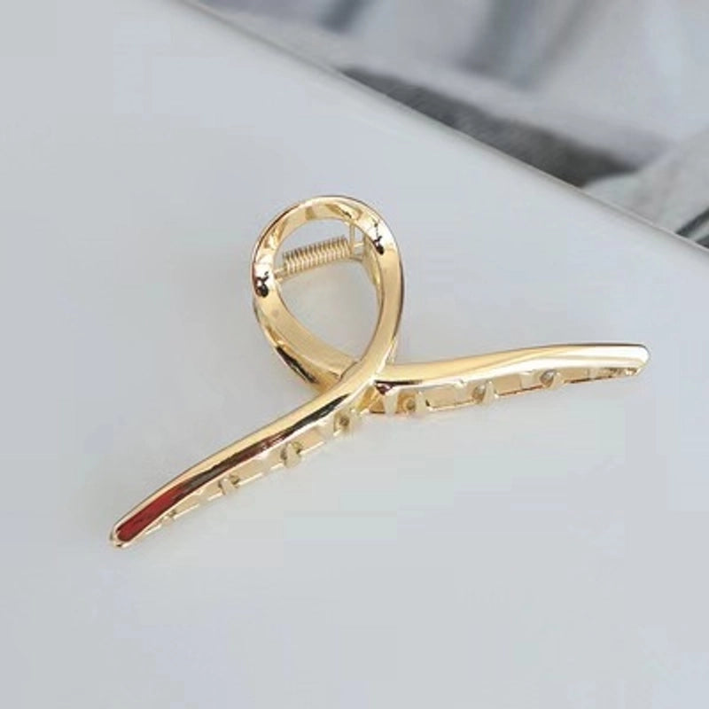 Metal Grab Clip Elegant Bow Hairpin Back Head Large Shark Clip French Pearl Clip Hair Accessories