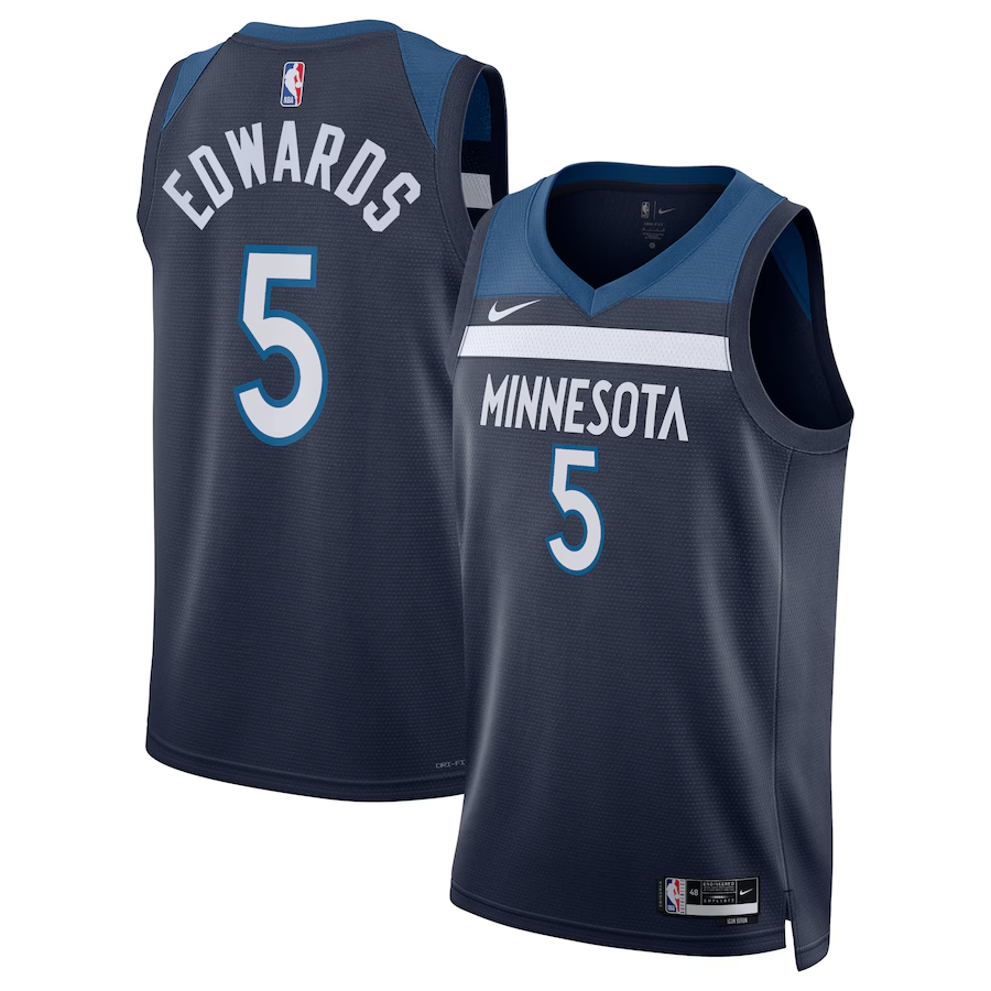 Anthony Edwards navy blue Minnesota Timberwolves  Jersey mysite