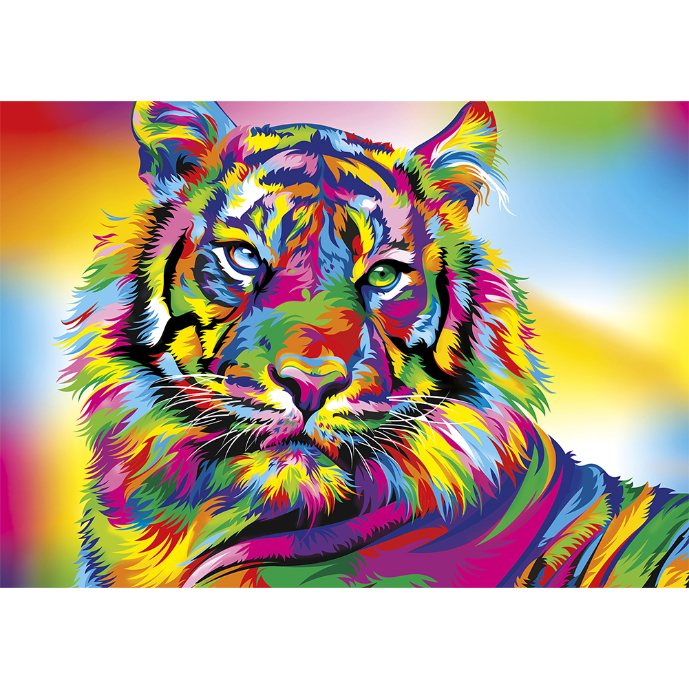 Алмазная мозайка Радужный тигр 20на20