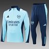 Joyfball 2024/2025 Kids Size Arsenal Half-Pull Training Suit Baby Blue Football Shirt 1:1 Thai Quality