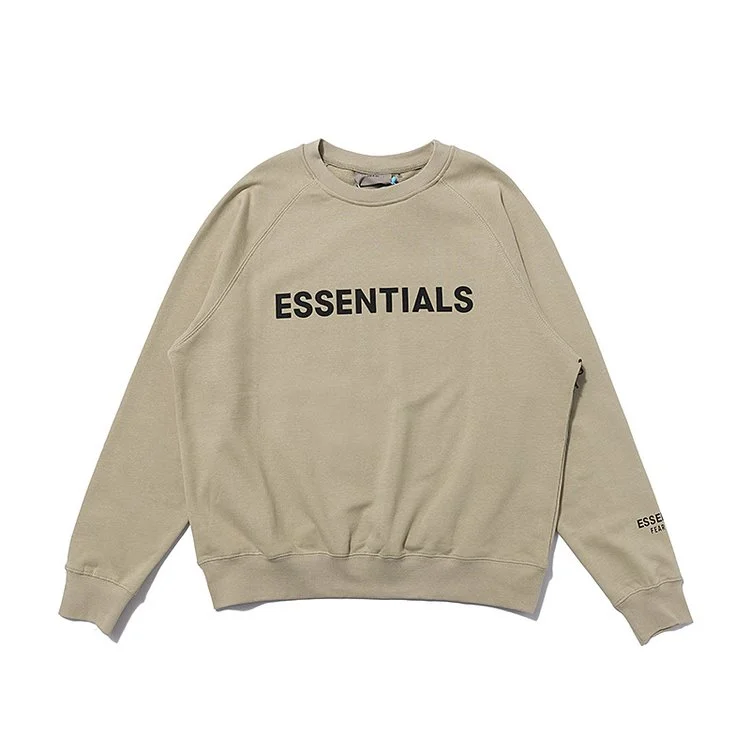 ESSENTIALS Reflective Three Dimensional Letter Crew Neck Sweatshirt