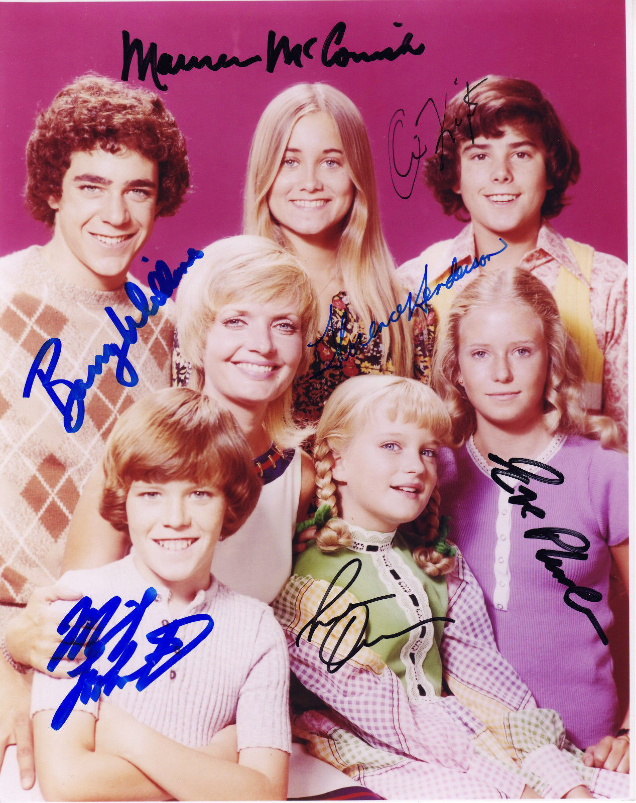 BRADY BUNCH CAST AUTOGRAPH SIGNED PP Photo Poster painting POSTER