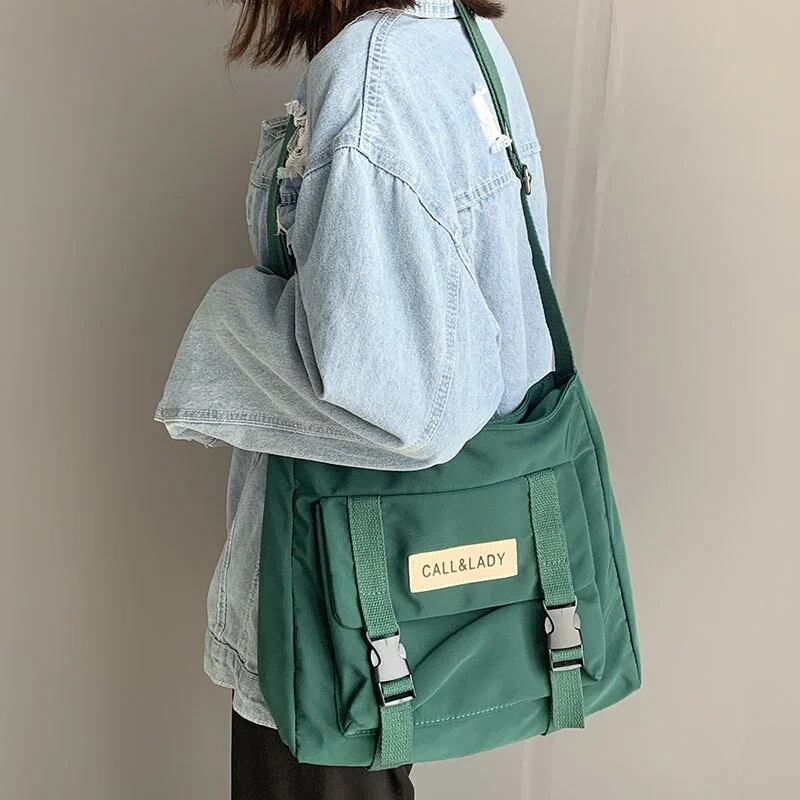 Mongw Canvas Diagonal Cross Bag Youth Fashion Version Ladies Large Capacity Shoulder Bag Solid Color Women Messenger Bags
