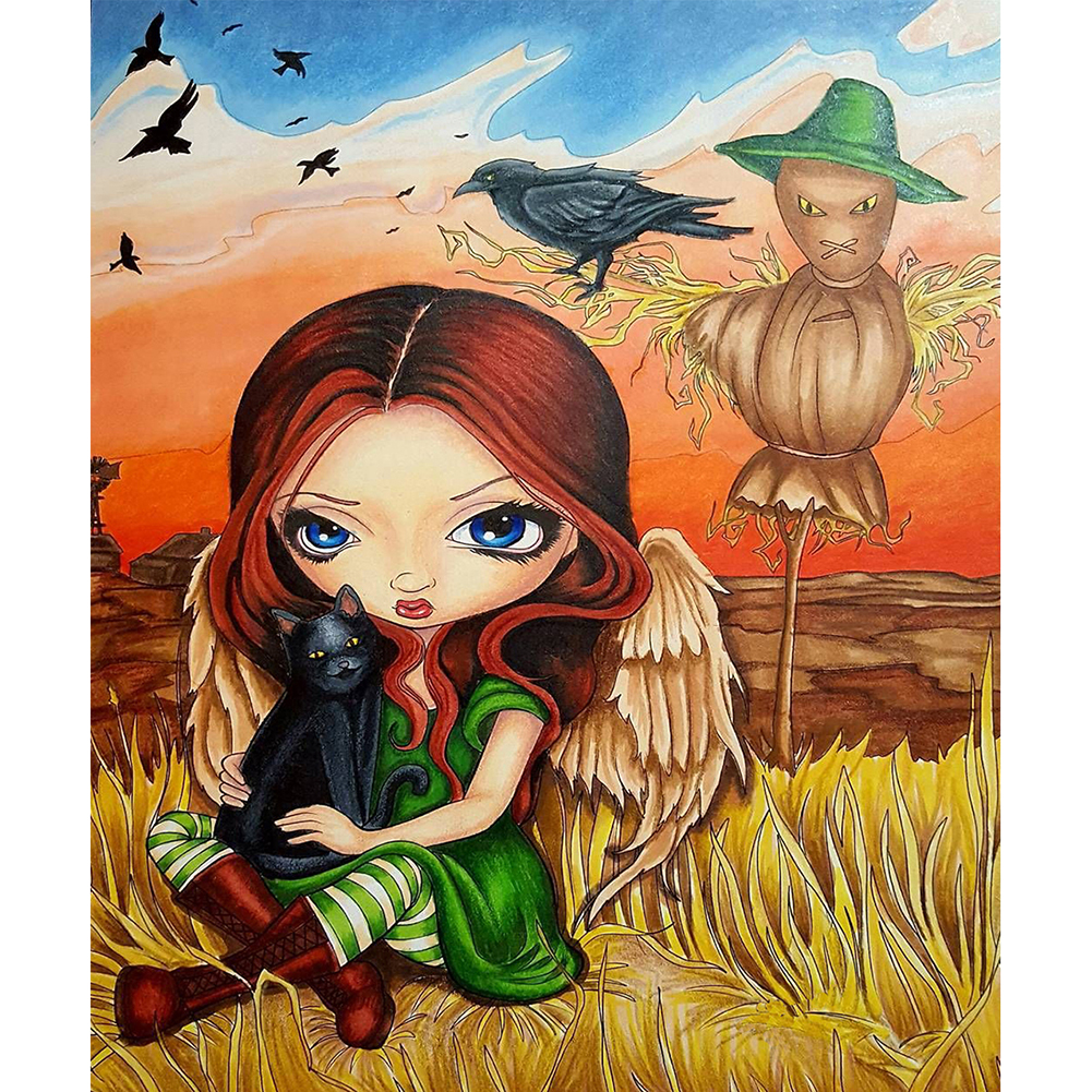 

30*40CM - Round Drill Diamond Painting - Big Eyes Doll, 501 Original