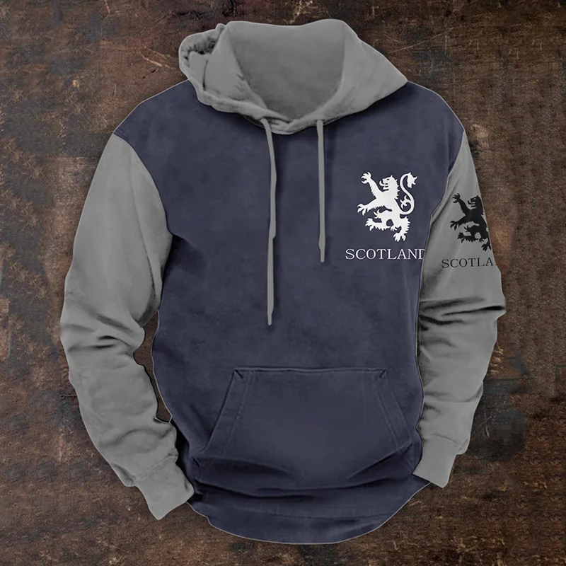 Scotland Print Long Sleeve Casual Hoodie