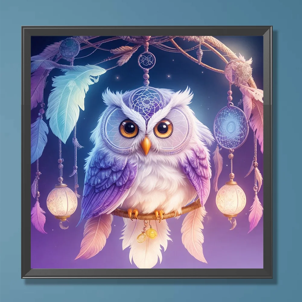 Diamond Painting - Full Round Drill - Owl Dream Net(Canvas|30*30cm)