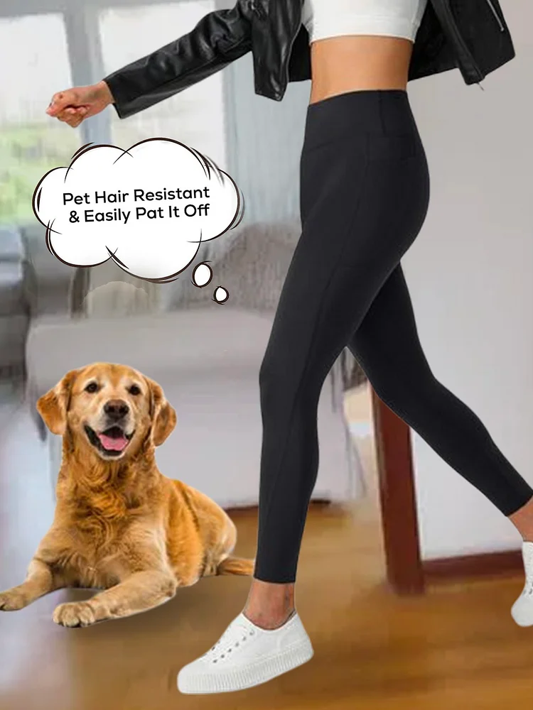 Women Casual Plain Autumn Daily Tight Long H-Line Regular Size Leggings