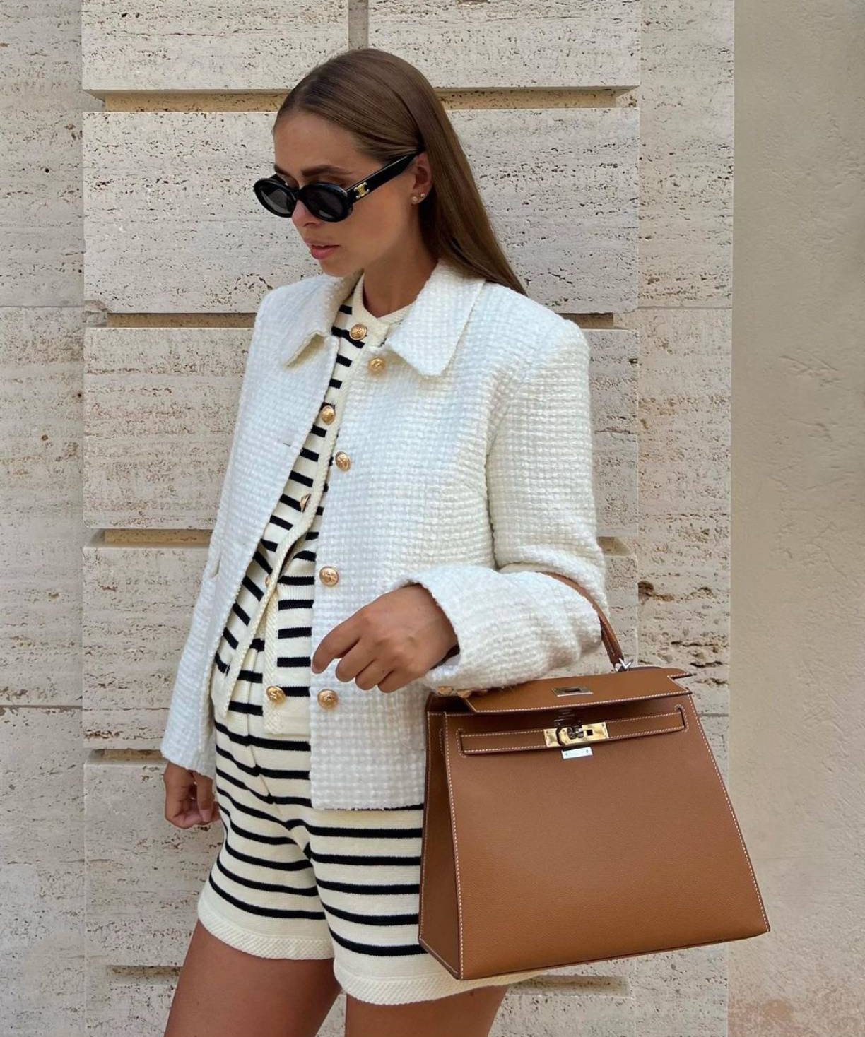 Ootddress Striped Knit 2 Piece-Set Shorts Women Fashion Zebra Printed Cardigan And High Waist Patchwork Shorts Sets Knitwear Outfits