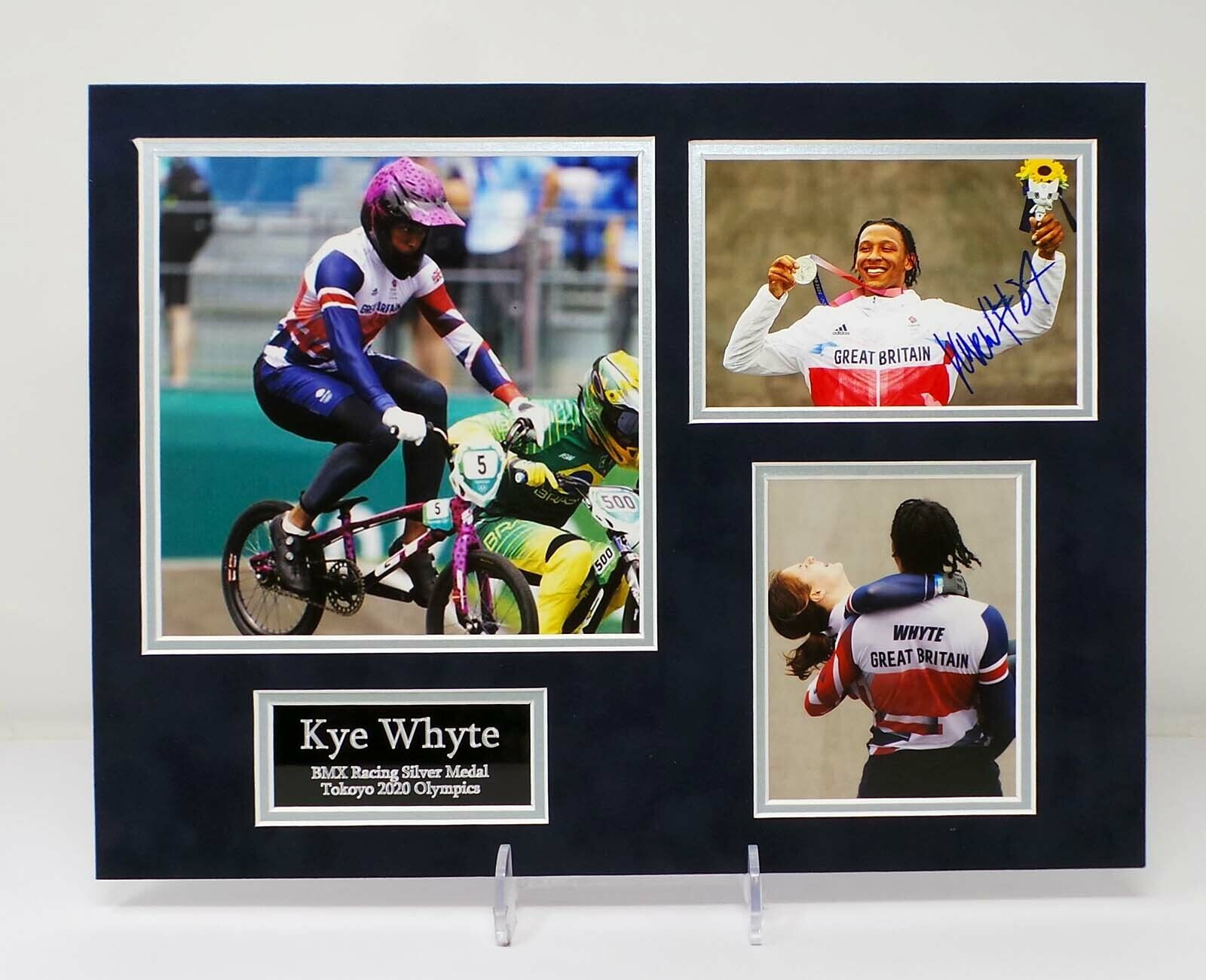 Kye WHYTE Signed & Mounted BMX Olympic Silver Medal Photo Poster painting Display AFTAL RD COA