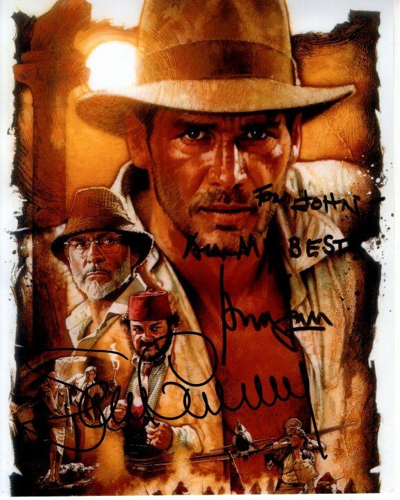 SEAN CONNERY and HARRISON FORD Signed INDIANA JONES Photo Poster paintinggraph - To John