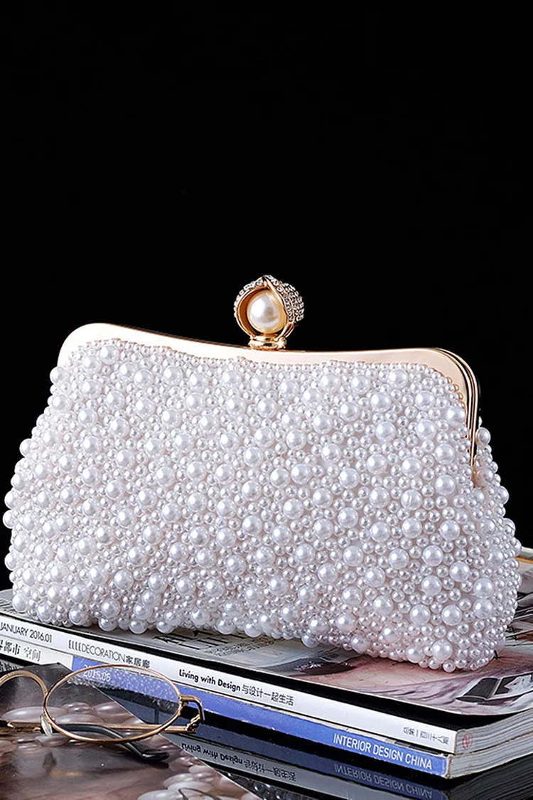 Banquet Pearl Beaded Embellished Square Clutches Bag 2024 - Xpluswear