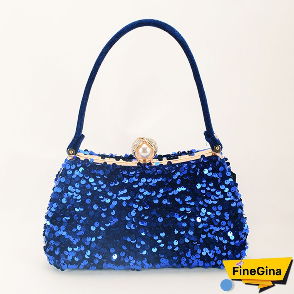 Black Formal Patchwork Sequins Bags