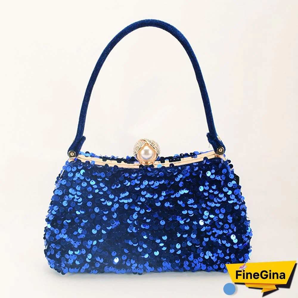 Black Formal Patchwork Sequins Bags
