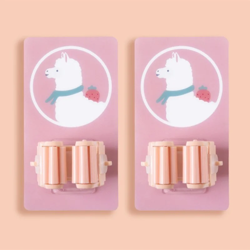 Wall Mounted Bathroom Hooks Cartoon Mop Holder Brush Broom Hanger Organizer Storage Rack Household Kitchen Hanging Cleaning Tool