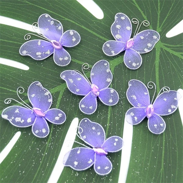 100Pcs  Multicolor Mesh PVC Butterfly 3D Wall Stickers For Girl Kids Baby Rooms Kitchen Fridge Wedding Home Decoration