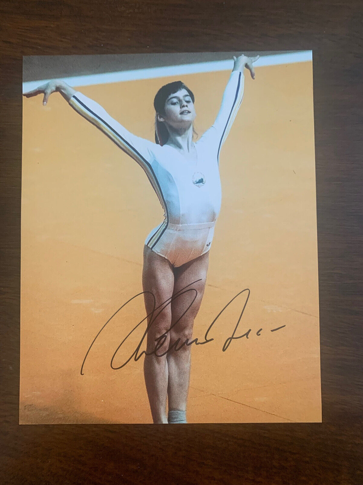 Nadia Comaneci signed 8x10 Photo Poster painting Olympic Gold Medalist Autographed