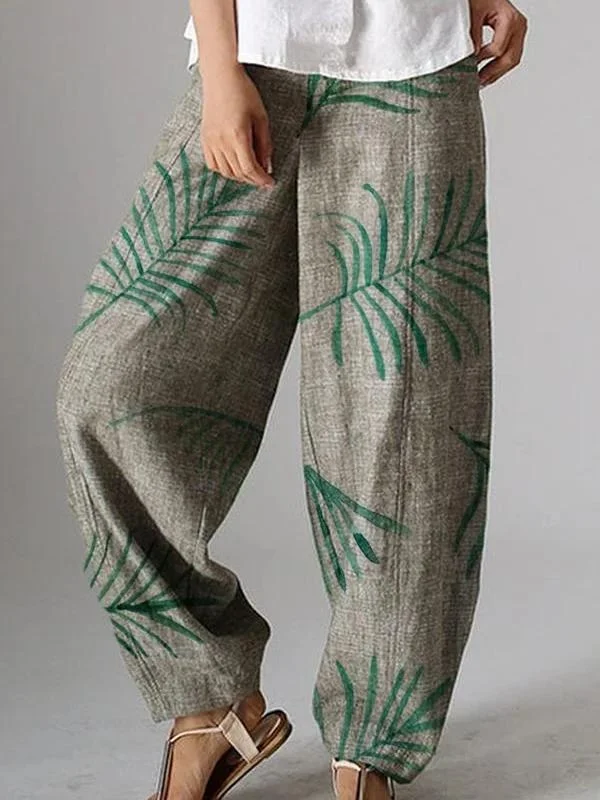Cotton and linen loose pants