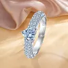Bague taille coeur en zircon &eacute;tincelant
