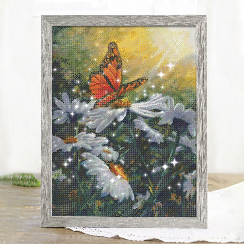 9CT Full Stamped Cross Stitch Bead Embroidery- Butterfly(Canvas|45*58CM)