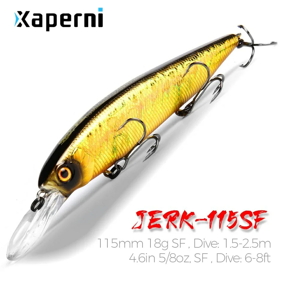Xaperni 115mm 18g new arrival slowly floating Fishing Lures Artificial Bait Predator Tackle jerkbaits for pike and bass