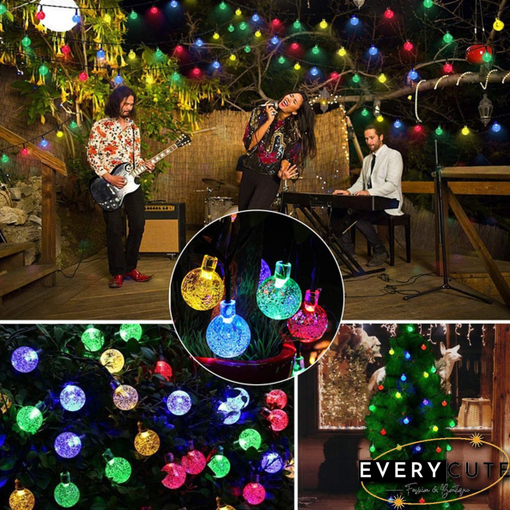 Solar String Lights Garden Outdoor String Lights Waterproof Crystal Ball Fairy Lights, Decoration Lighting for Home,Garden,Patio,Yard, Halloween,Christmas