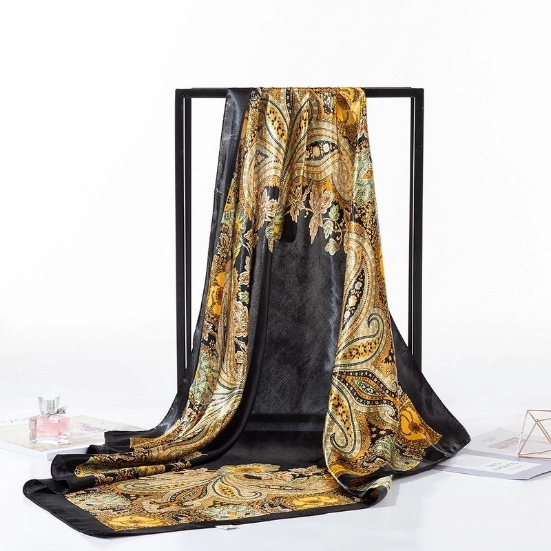 Women’s Minimalist Flower Satin Printing Scarves & Gloves