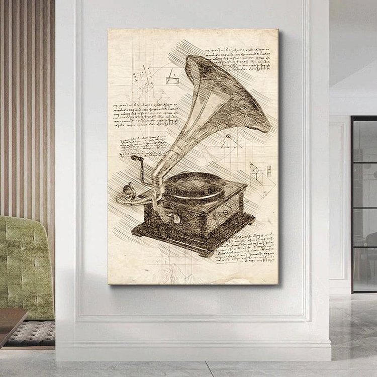 Gramophone Canvas Wall  Art