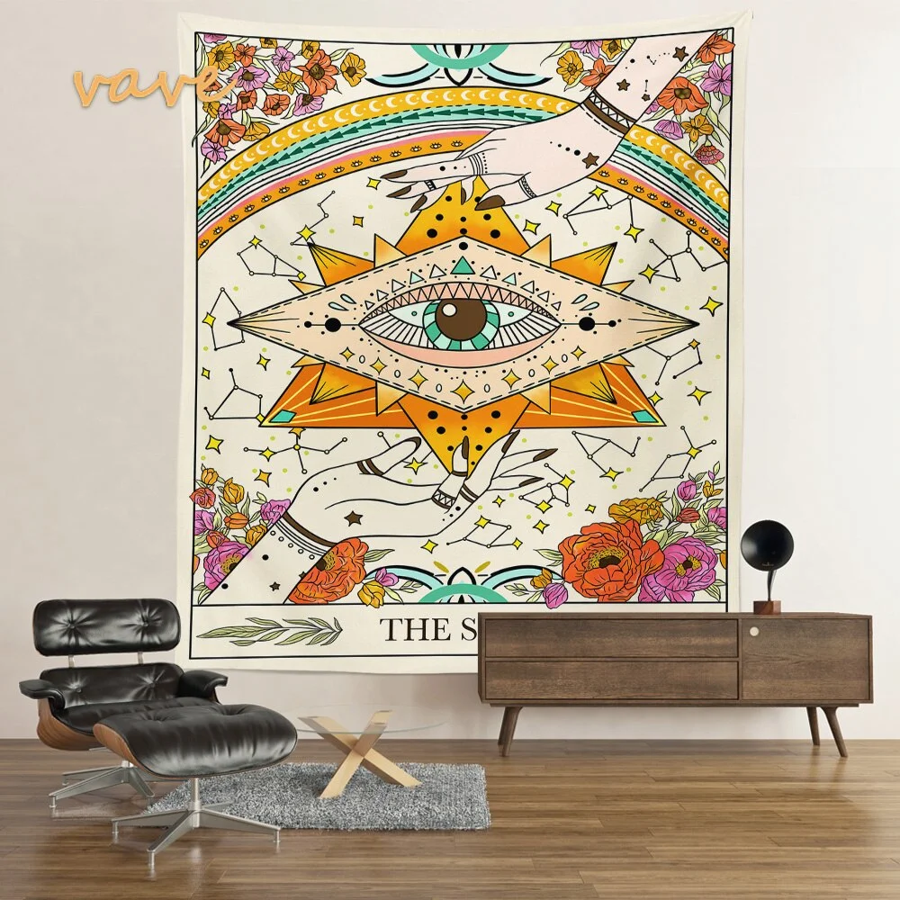 Nigikala Sun Moon Mandala Tapestry Wall Hanging Boho Hippie Witchcraft Astrology Cloth Fabric Tapestry Aesthetic Room Bedroom Decor