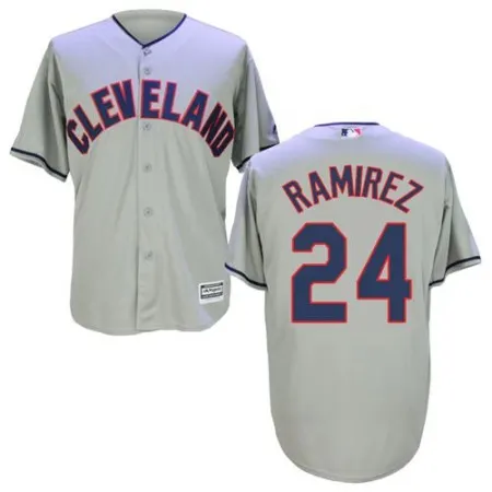 indians #24 Manny Ramirez Grey New Cool Base Stitched MLB Jersey