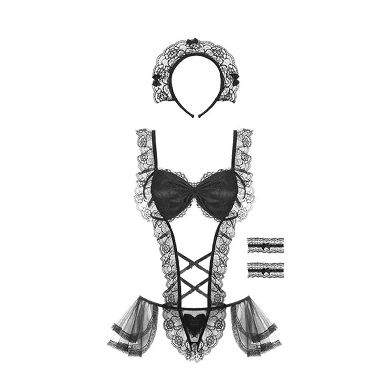 Japanese Maid Cosplay Sexy Costumes Perspective Lingerie Underwear Servant Classical Erotic Lace Outfit Sexy Dress For Women New