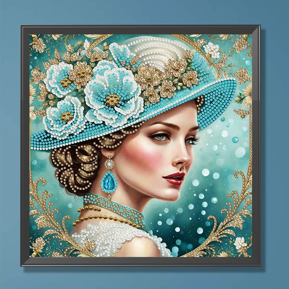 Diamond Painting - Partial Special Shaped Drill - Fashion Lady(Canvas|30*30cm)