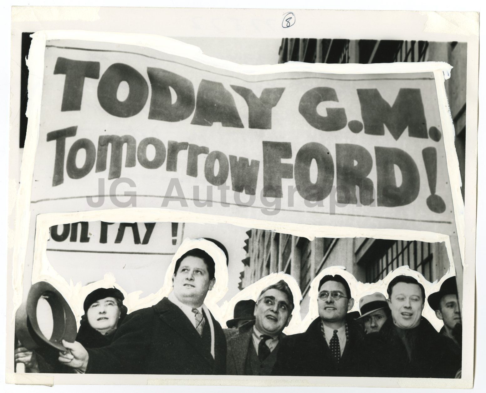 US Labor Strikes - General Motors - Vintage 8x10 Photo Poster painting - Detroit, MI