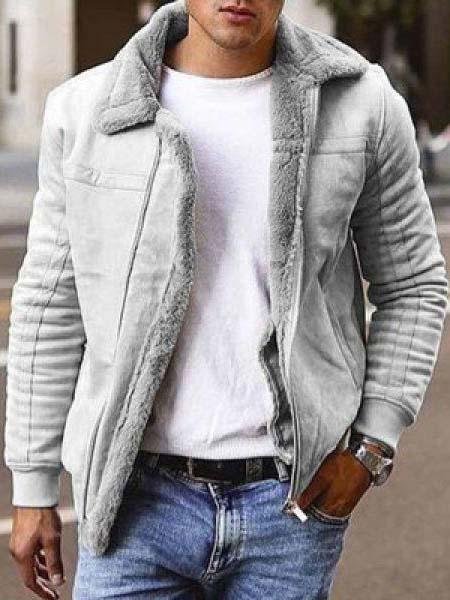 Mens matte velvet plain composite leather jacket