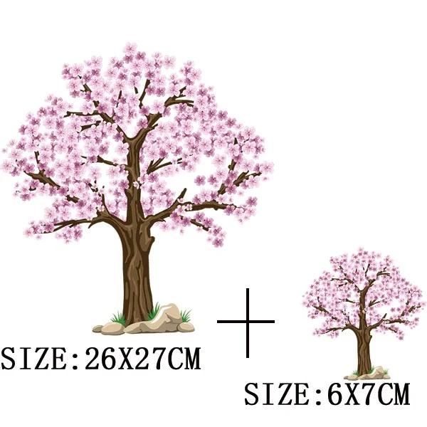 Beautiful Tree Thermal Stickers On T-shirt DIY Washable Iron On Transfer For Clothing Pretty Design On Woman Clothes Patch Decor
