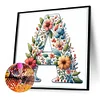Diamond Painting-DIY Full Round Flowery Letter