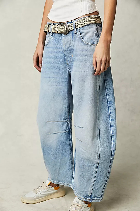Gamintor EBay Spring, Casual Loose Mid-Waist Tubular Women's Jeans 16848
