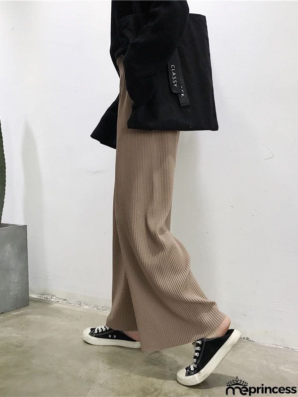 Urban Loose Wide Leg Solid Color Pants
