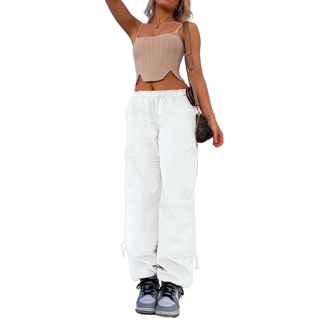Zingj Glamorous Loose Straight Cargo Casual Pants