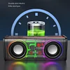 Transparent Bluetooth Speaker RGB Light Wireless Bluetooth Speaker Dual Subwoofer Desktop Speaker TWS High Volume Mecha Cannon
