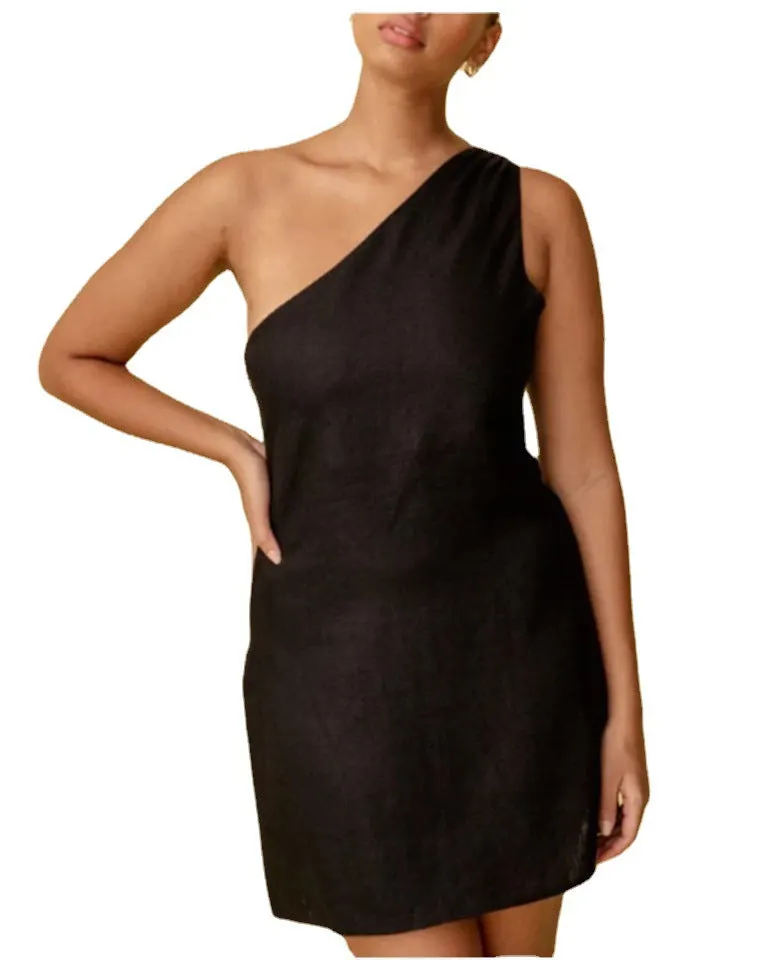 Brownm Color Slim Fit Temperament Commute Shoulder Dresses