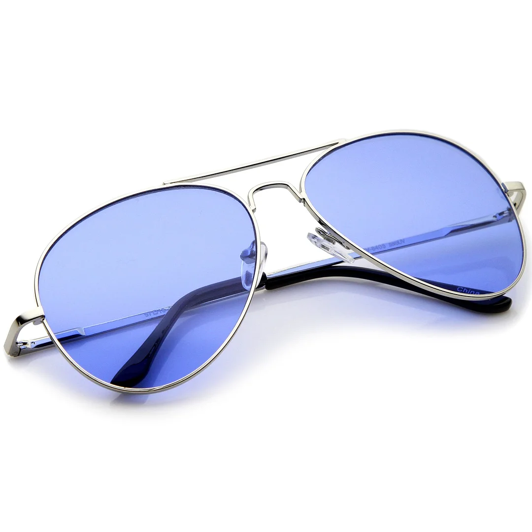 Classic Metal Frame Colored Teardrop Lens Aviator glasses 57mm