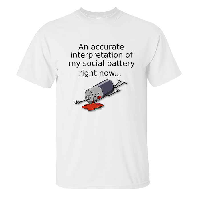 An Accurate Interpretation Of My Social Battery Right Now T-shirts - Livereid