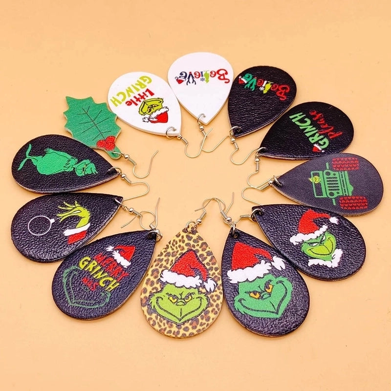 Novelty Water Droplets Pu Leather Women’s Earrings 1 Pair