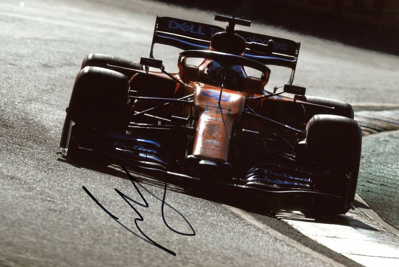 MCLAREN Carlos Sainz Jr. BARCELONA 2020 autograph, IP signed Photo Poster painting