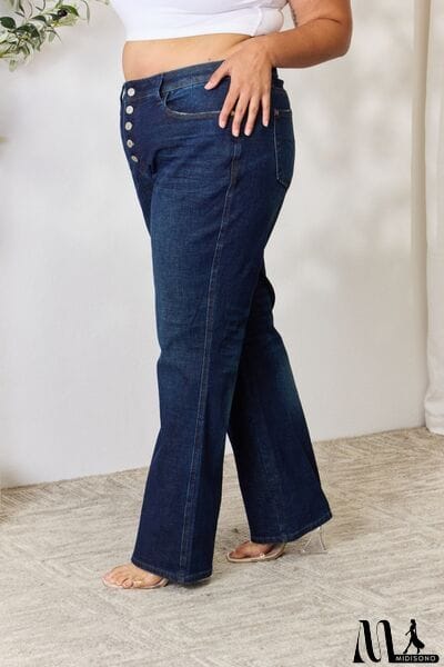 MidiSono - Judy Blue Full Size Button-Fly Straight Jeans