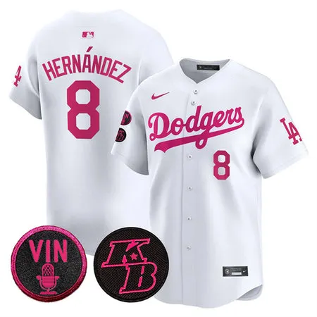 Youth Los Angeles Dodgers #8 Enrique Hernandez White 2026 Mother's Day Vapor Premier Limited Stitched Baseball Jersey