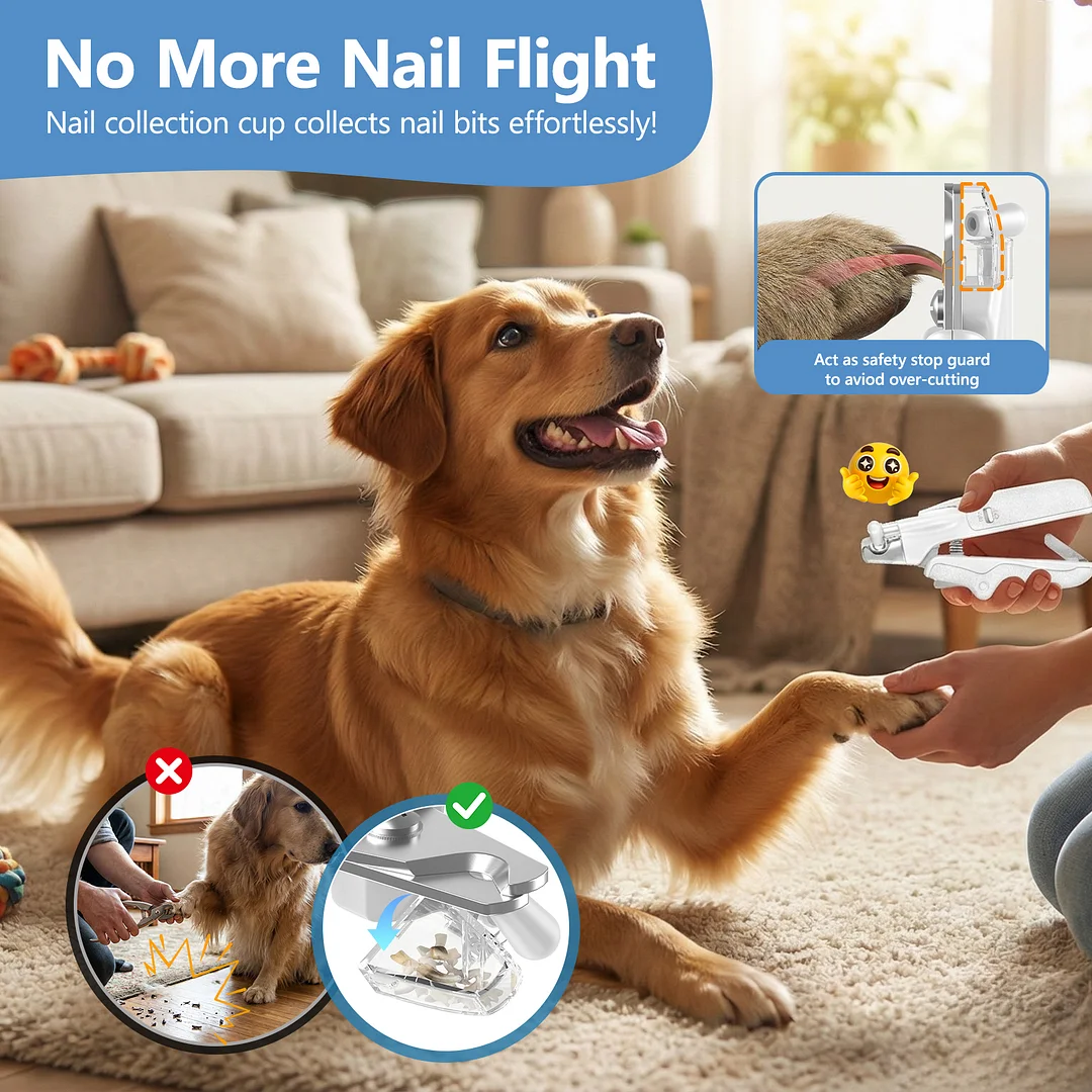 BEBANG Dog Nail Clipper with Led Light, Safety Guard & Nail File, Pet Nail Clipper for Small Medium Large Breeds