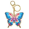 DIYMetal Double Sided Special Shaped Golden Butterfly Diamond Art Keyring Kits