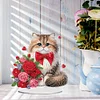 DIY Cat Rose Acrylic Special Shape Diamond Painting Desktop Ornaments
